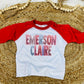 Custom Glitter Girl Name Raglan