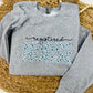 Floral Registered Nurse 2 Font Applique Sweatshirt