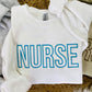 Nurse Open Font Embroidered Sweatshirt