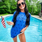 USA Varsity Outline Puff Star Tee