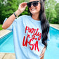 Party In The USA Double Puff-Glitter Combo Tee