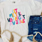 Let Me Tell You About My Jesus Rainbow Bubble DTF Tee