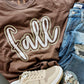 Fall Cursive Glitter Puff Combo Tee