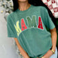 Mama Christmas Varsity Curved DTF Tee
