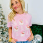Vintage Santa Christmas Tree Cake Trio Stack Tee