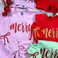 Merry Cursive Cute Bow Sleeve Metallic Puff SWSH