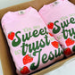 Tis So Sweet To Trust In Jesus Strawberry DTF Top