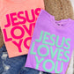 Jesus Loves You Simple Block Neon Puff Tee