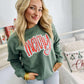 Gingham Merry DTF Graphic Sweatshirt