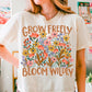 Grow Freely Bloom Wildly Floral Collage Graphic Tee