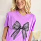 Black Lace Large Bow DTF Tee