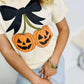 Cherry Bow Pumpkins Halloween Graphic Tee