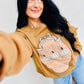Gingham Bow Pumpkin Market Frame Graphic Sweatshirt