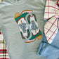 Cowgirl Christmas Boots DTF Graphic Tee