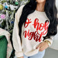 O' Holy Night Christmas Metallic Puff Sweatshirt