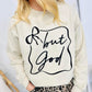 But God Black Bow Frame Puff Sweatshirt