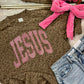 Jesus Leopard Brown Warped Glitter Vinyl Design