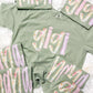 Floral Stitch Gold Outline Custom Name DTF Tee