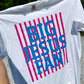 Big Jesus Fan Striped DTF Apparel