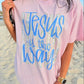Jesus is the Way Pastel Floral Stripe FAITH107 DTF