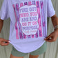 Find Out Who You Are Quote Striped DTF Tee