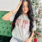 Merry Patchwork Christmas Graphic DTF Tee
