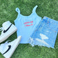 Embroidery Let's Go Team GAME117 Cropped Tank