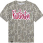 Camouflage t-shirt with 'Rockets' text on a white background