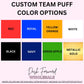 CUSTOM School Mascot Hollow Font Puff Tee