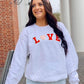 Love Heart Chenille Patch Sweatshirt
