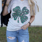 Leopard Clover V Neck