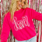 Lover Cursive Double Puff Glitter Vinyl Sweatshirt