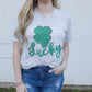 Lucky Leopard Clover V Neck