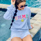 Summer Happy Multi Colored Chenille Patch Sweatshirt