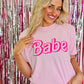 Babe Barbie Bubble Font Tee