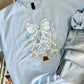 Chino Blue Glitter Tree DTF Graphic Sweatshirt