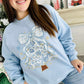 Chino Blue Glitter Tree DTF Graphic Sweatshirt