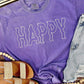 Happy Wavy Embroidered Tee