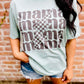 Mama Checkered Lightning Stacked Distressed Tee