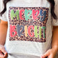 Merry And Bright Leopard Box Marble Tee