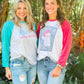 Merry and Bright Doodle Christmas Trees Raglan
