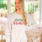 Merry Christmas Green Over Red Sweatshirt