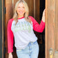 Merry Christmas Green Stacked Raglan