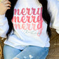 Merry Christmas Red Stacked Sweatshirt