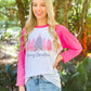 Merry Christmas Pink Trees Raglan
