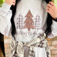 Plaid and Leopard Merry Christmas Trees Longsleeve